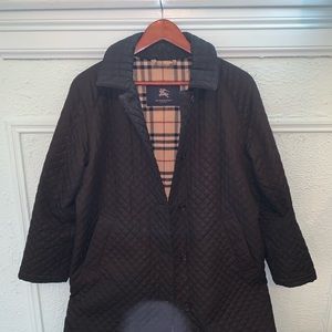 Burberry Black Quilted Coat - 6P